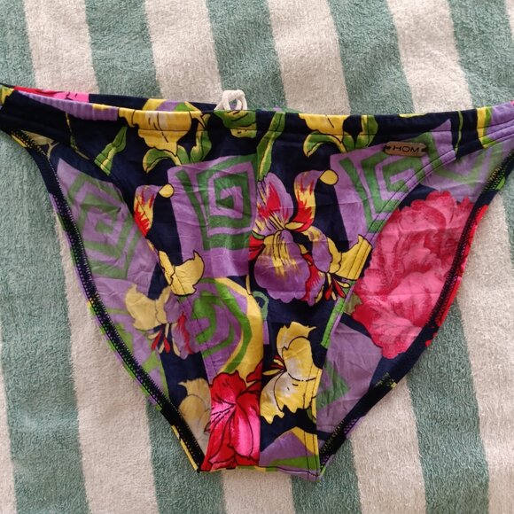RARE VINTAGE 1" HOM SWIM BRIEF, SIZE 36", FLOWERED PATTERN (*) (Pre-owned) - Picture 1 of 7